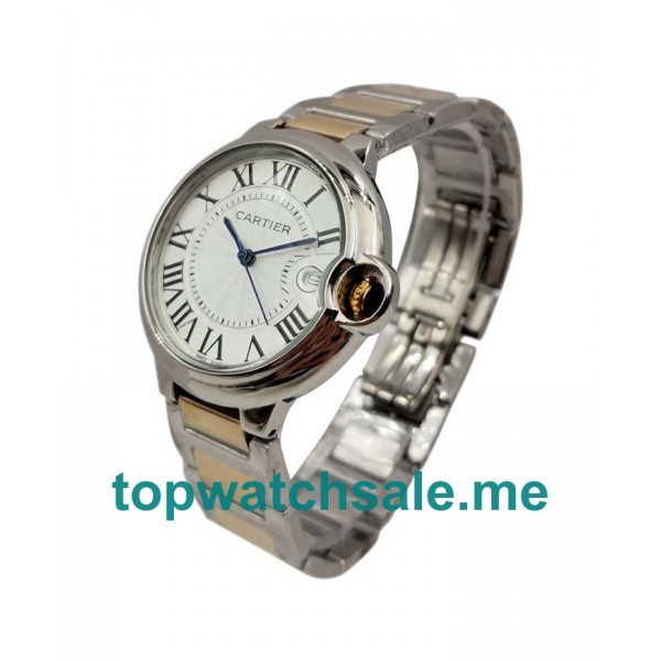 UK 36MM Silver Dials Cartier Ballon Bleu W69009Z3 Replica Watches