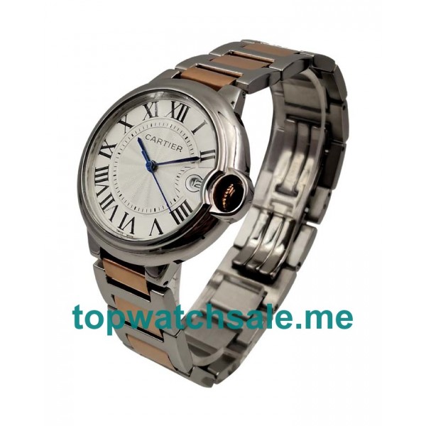 UK 36MM Silver Dials Cartier Ballon Bleu W69009Z3 Replica Watches