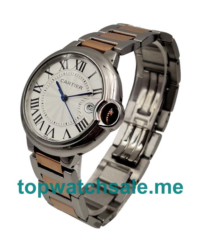 UK 36MM Silver Dials Cartier Ballon Bleu W69009Z3 Replica Watches