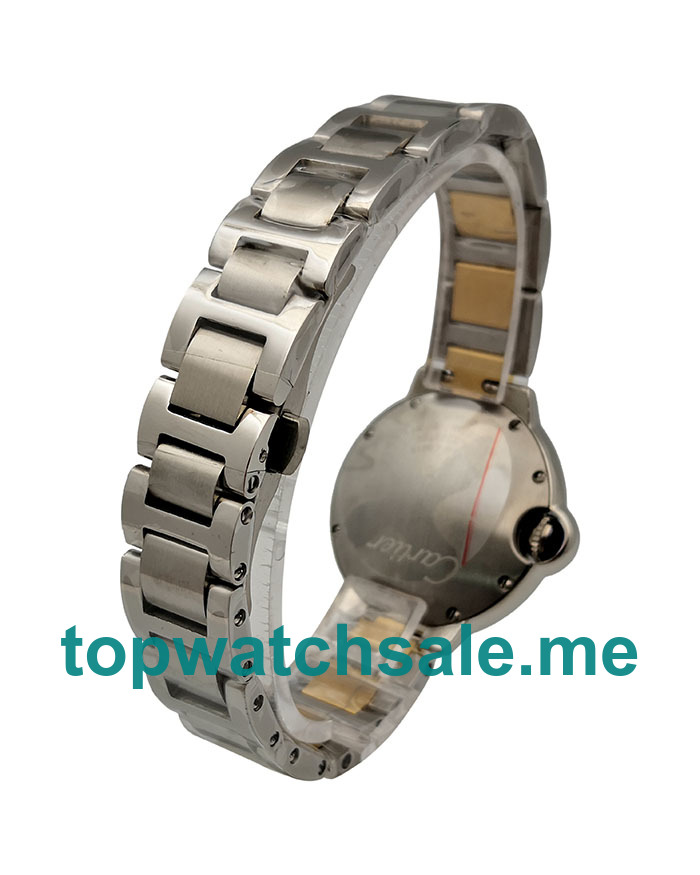 UK 33MM Silver Dials Cartier Ballon Bleu W2BB0002 Replica Watches