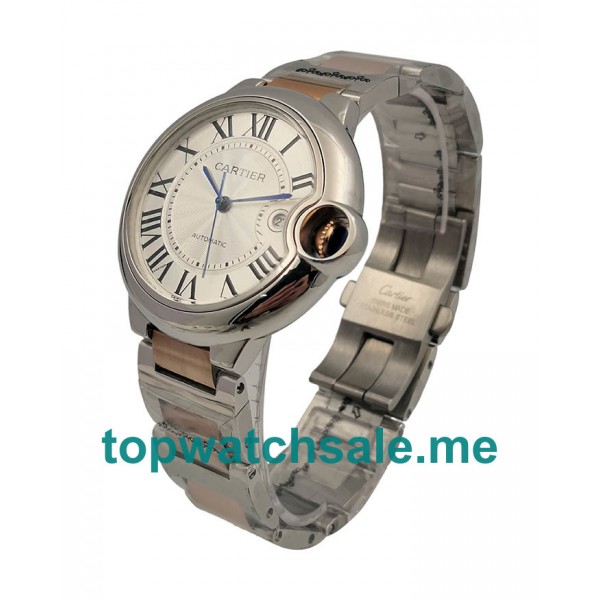 UK 42MM Silver Dials Cartier Ballon Bleu W69009Z3 Replica Watches