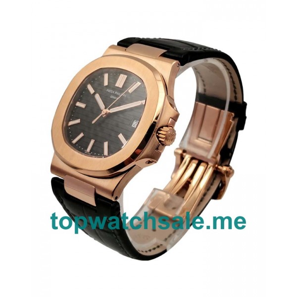 UK Best Replica Patek Philippe Nautilus 5711R Watches With Black Dials For Men