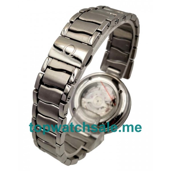 UK Best Quality Omega De Ville Ladymatic 425.35.34.20.55.001 Replica Watches With White Mother-Of-Pearl Dials For Sale