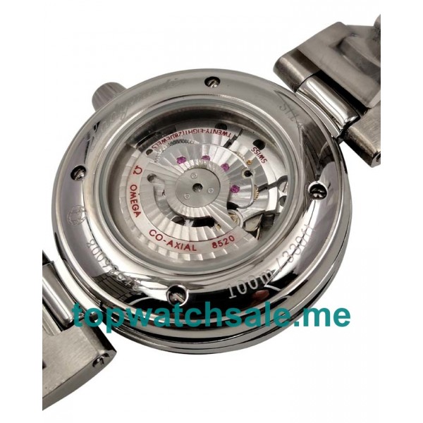 UK Best Quality Omega De Ville Ladymatic 425.35.34.20.55.001 Replica Watches With White Mother-Of-Pearl Dials For Sale