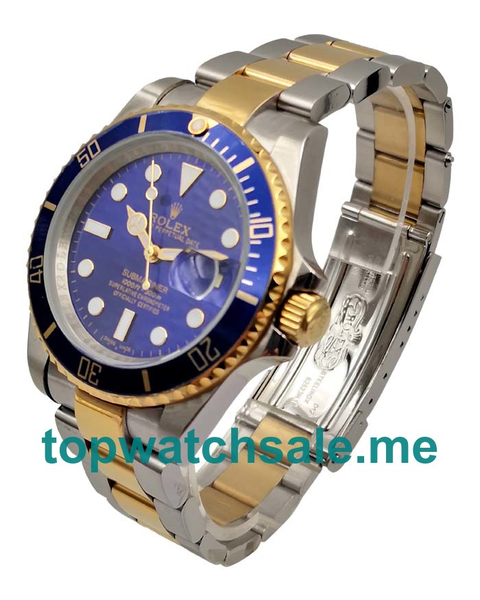 UK Perfect Replica Rolex Submariner 116613 LB Watches With Blue Dials For Men