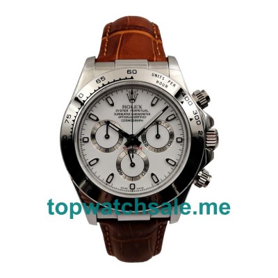 UK Best 1:1 Rolex Daytona 116520 Replica Watches With White Dials For Men