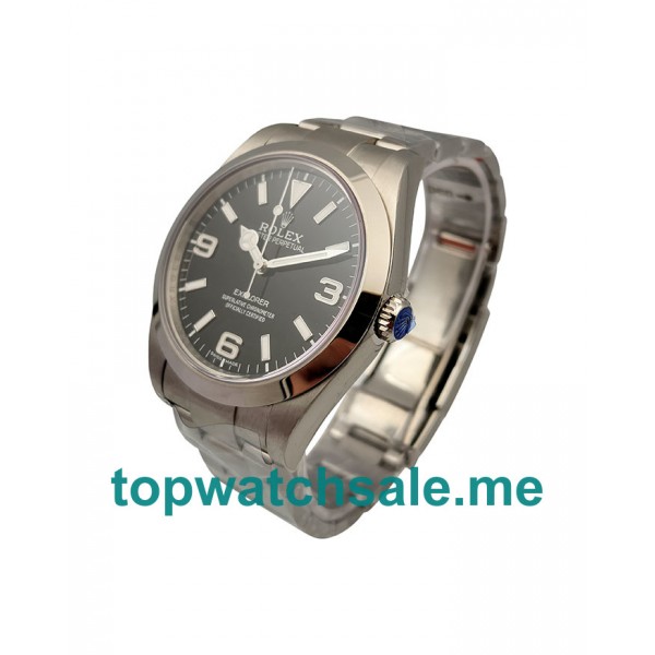 UK 39 MM Best Quality Rolex Explorer 214270 Replica Watches With Black Dials For Sale