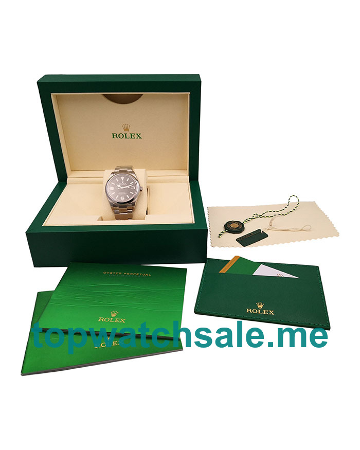 UK 39 MM Best Quality Rolex Explorer 214270 Replica Watches With Black Dials For Sale