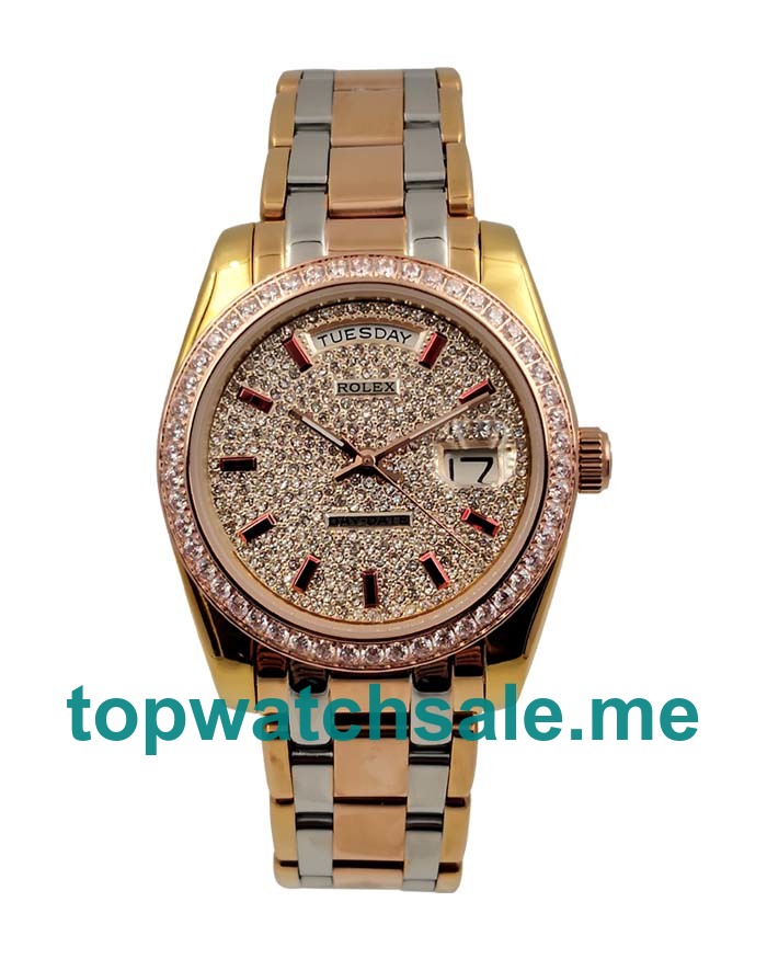 UK 36MM Diamond Dials Rolex Day-Date 118348 Replica Watches