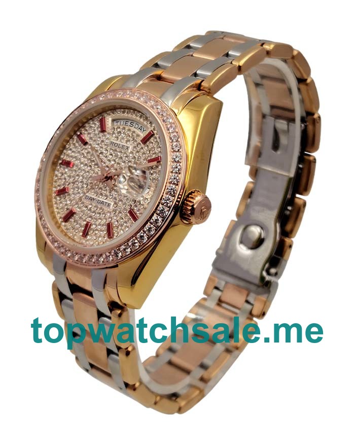 UK 36MM Diamond Dials Rolex Day-Date 118348 Replica Watches