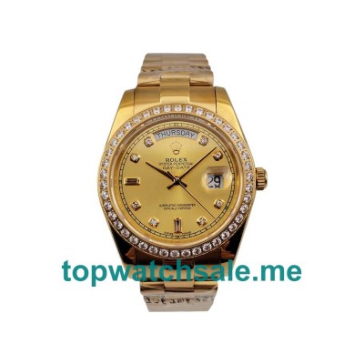 UK 41 MM Best Quality Rolex Day-Date 118348 Replica Watches With Champagne Dials For Sale