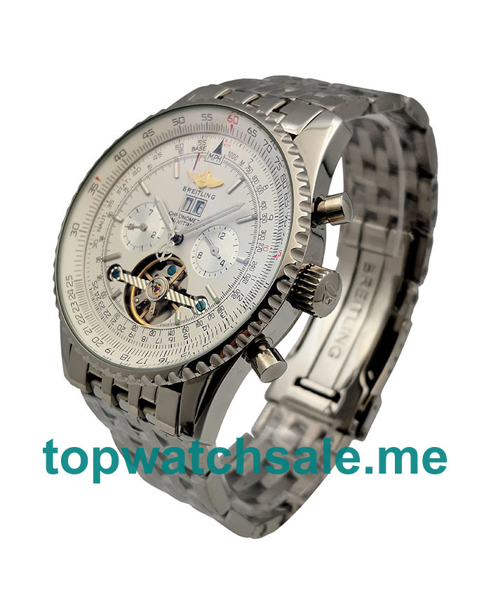 UK 47MM White Dials Breitling Navitimer World A24322 Replica Watches