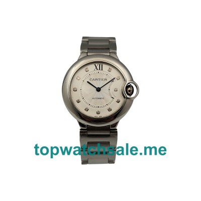 UK 36MM Silver Dials Cartier Ballon Bleu WE902074 Replica Watches