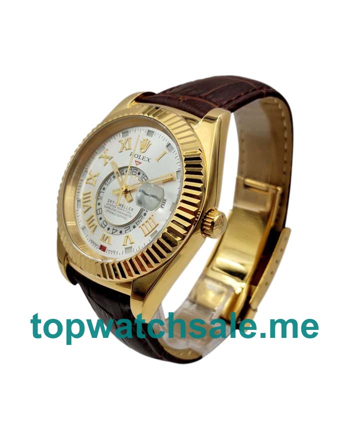 UK 40.5MM Silver Dials Rolex Sky-Dweller 326138 Replica Watches