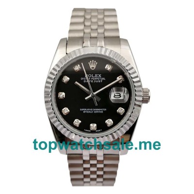 UK 36MM Black Dials Rolex Datejust 116234 Replica Watches
