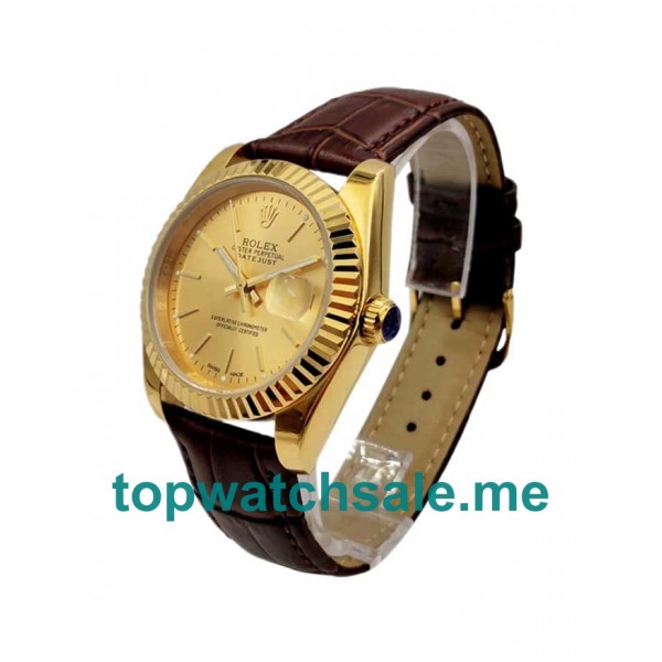 UK 36MM Champagne Dials Rolex Datejust 1503 Replica Watches