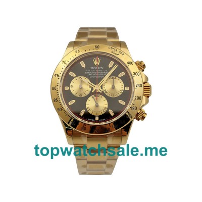 UK Cheap Rolex Daytona 116528 Replica Watches With Black Dials For Men