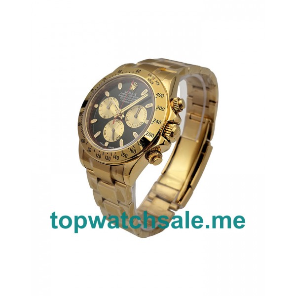 UK Cheap Rolex Daytona 116528 Replica Watches With Black Dials For Men