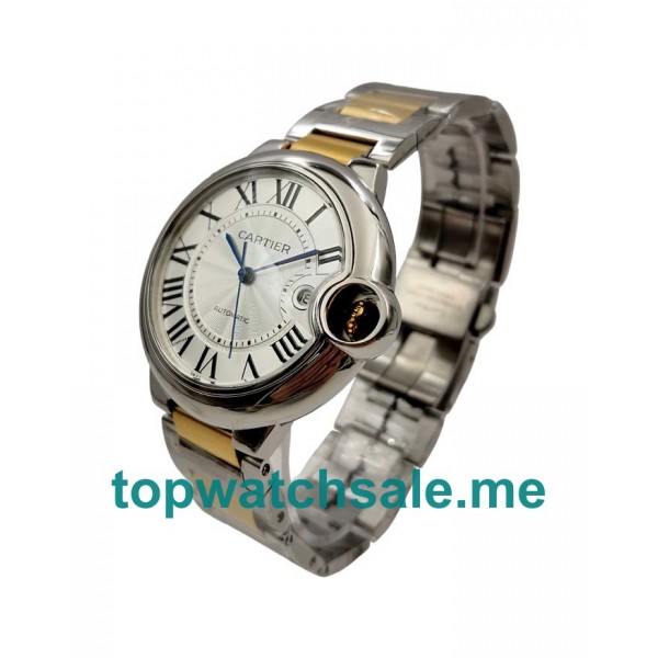 UK 42MM Silver Dials Cartier Ballon Bleu W69009Z3 Replica Watches