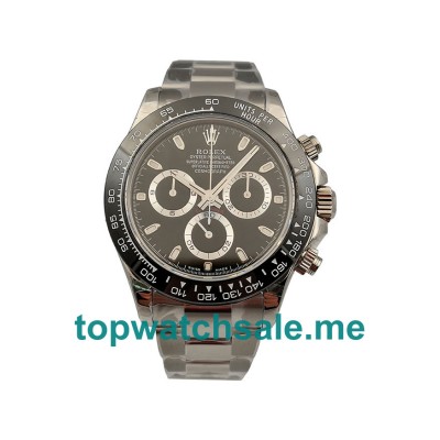 UK AAA Online Replica Rolex Daytona Cosmograph 116500LN N Stainless Steel Black Dial Swiss 4130 Run 6@SEC Watches For Sale