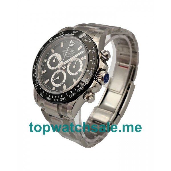 UK AAA Online Replica Rolex Daytona Cosmograph 116500LN N Stainless Steel Black Dial Swiss 4130 Run 6@SEC Watches For Sale