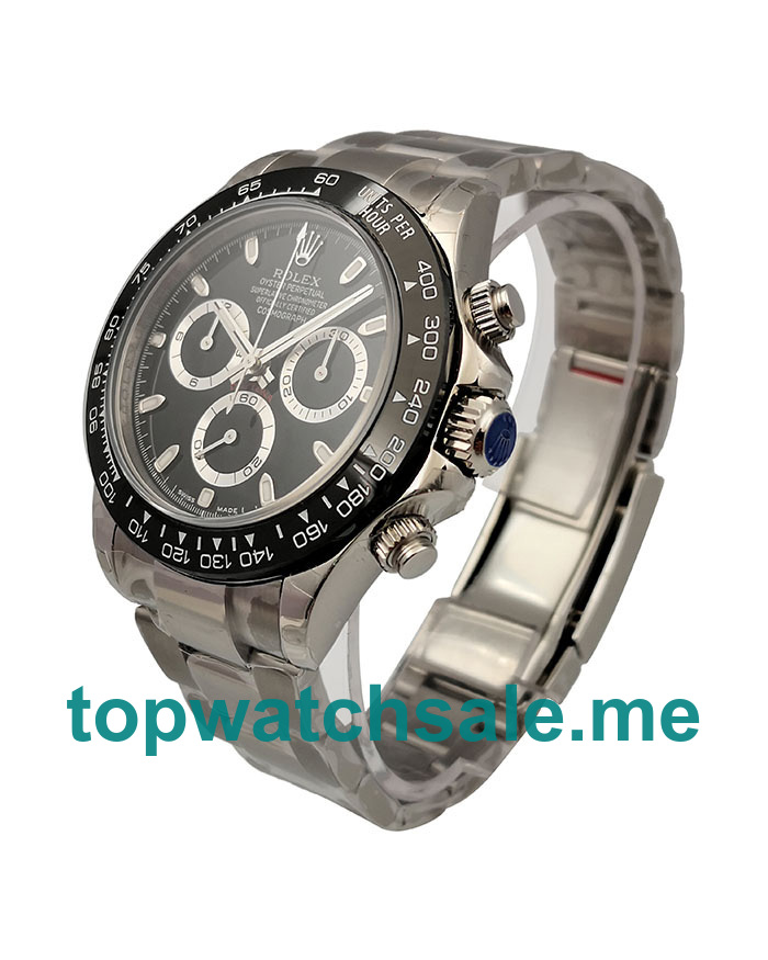 UK AAA Online Replica Rolex Daytona Cosmograph 116500LN N Stainless Steel Black Dial Swiss 4130 Run 6@SEC Watches For Sale