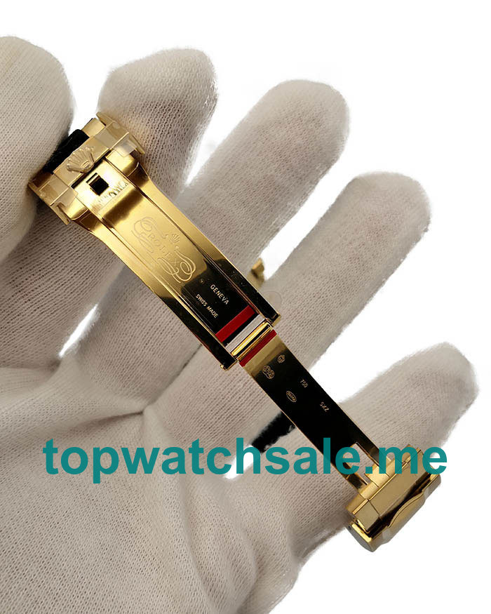 UK Swiss Movement Replica Rolex Daytona Cosmograph 116518LN JH Yellow Gold Black Dial Swiss 4130 Run 6@SEC