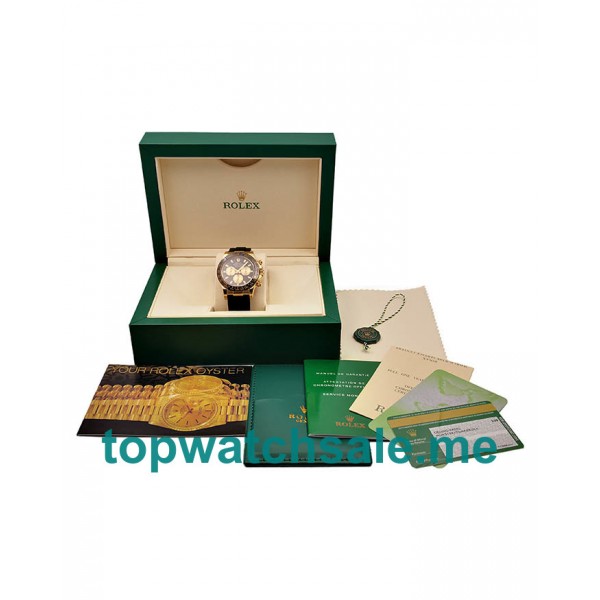 UK Swiss Movement Replica Rolex Daytona Cosmograph 116518LN JH Yellow Gold Black Dial Swiss 4130 Run 6@SEC