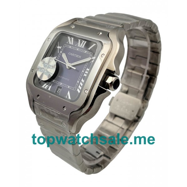 UK 37.5 MM Cartier Santos WSSA0013 Replica Watches With Blue Dials Men Replica Watches