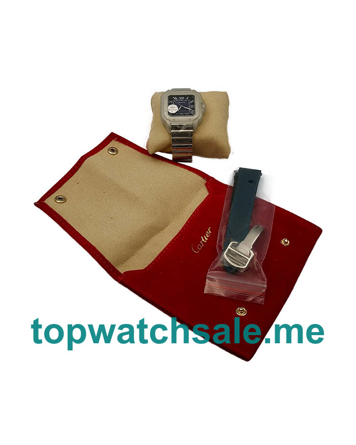 UK 37.5 MM Cartier Santos WSSA0013 Replica Watches With Blue Dials Men Replica Watches