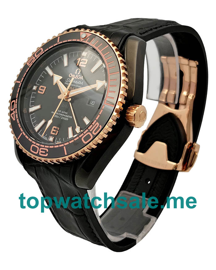UK Best Quality Omega Seamaster Planet Ocean 215.63.46.22.01.001 Fake Watches With Black Dials For Sale