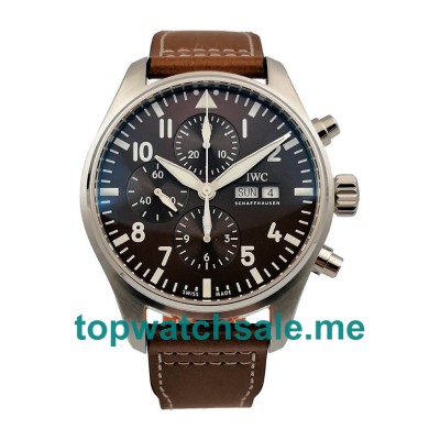 UK Top Quality Replica IWC Pilots IW377714 - 40.5 MM Watches With Brown Dials For Sale