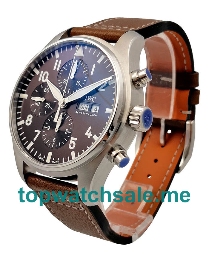 UK Top Quality Replica IWC Pilots IW377714 - 40.5 MM Watches With Brown Dials For Sale