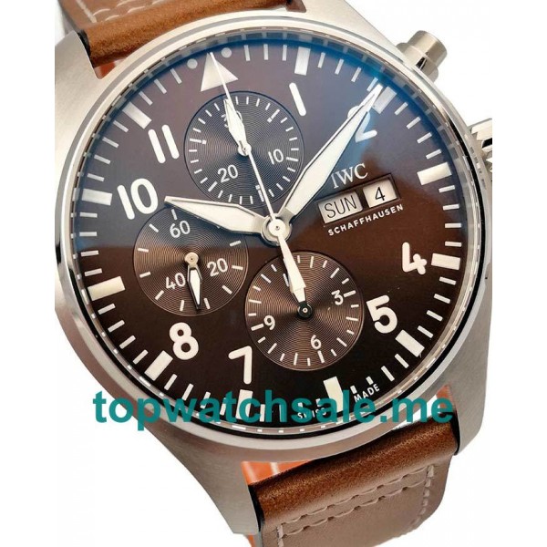 UK Top Quality Replica IWC Pilots IW377714 - 40.5 MM Watches With Brown Dials For Sale