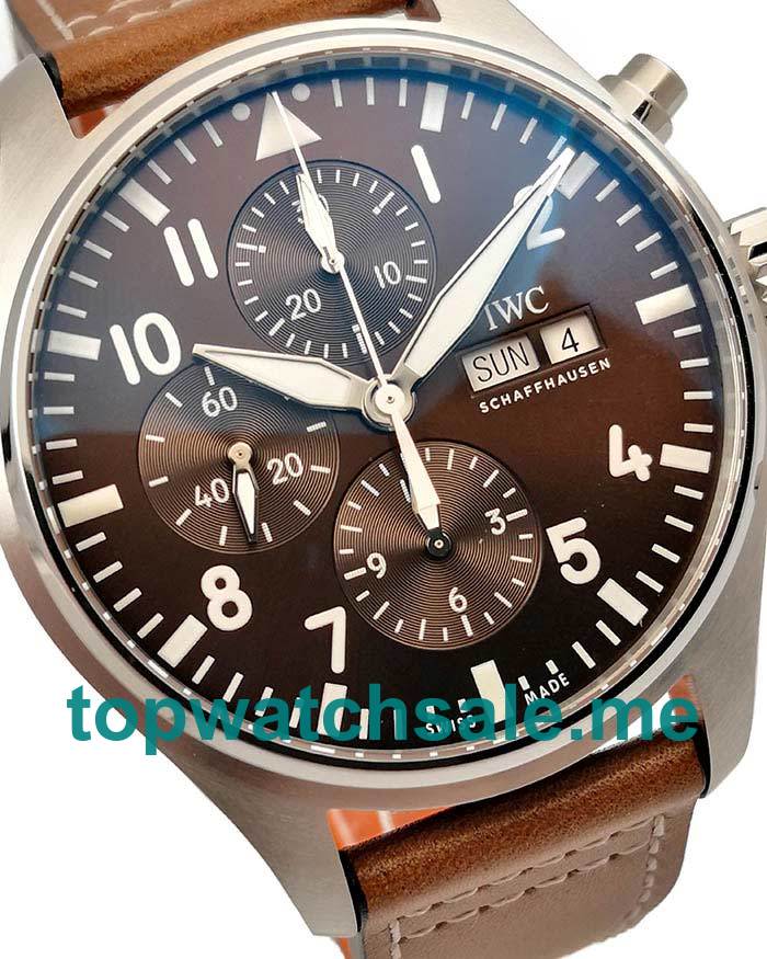 UK Top Quality Replica IWC Pilots IW377714 - 40.5 MM Watches With Brown Dials For Sale