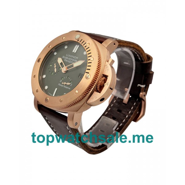 UK 47.5MM Green Dials Panerai Luminor Submersible 182084 Replica Watches