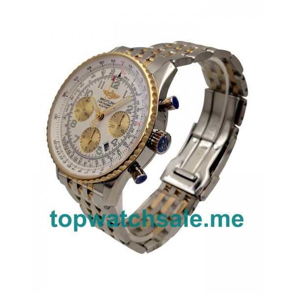 UK Best 1:1 Breitling Navitimer D23322 Fake Watches With White Dials For Men