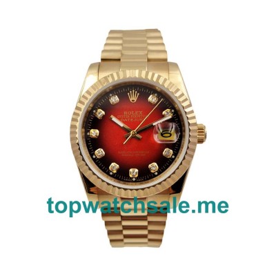 UK 36MM Red Dials Rolex Datejust 16238 Replica Watches