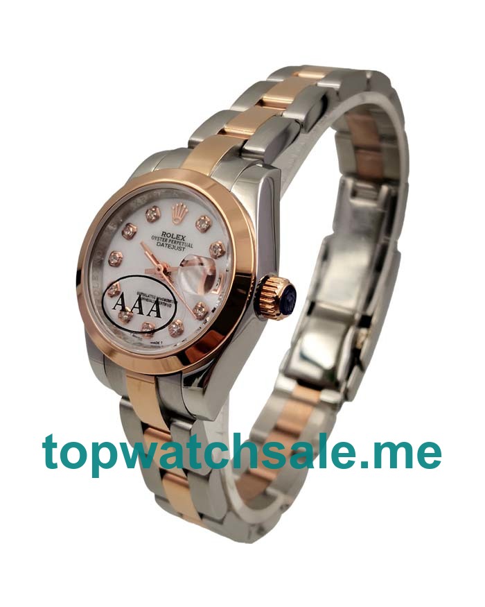 UK Perfect Replica Rolex Lady-Datejust 179171 Watches With Mother-Of-Pearl Diamonds Dials For Ladies