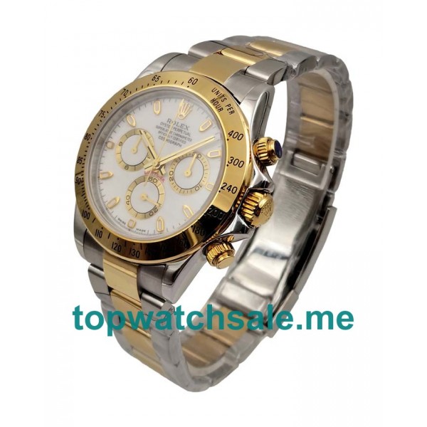 UK Swiss Made Rolex Daytona 116523 Replica Watches With White Dials For Men