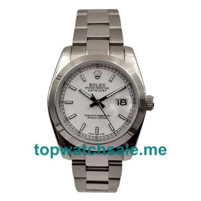 UK 36MM White Dials Rolex Datejust 116200 Replica Watches