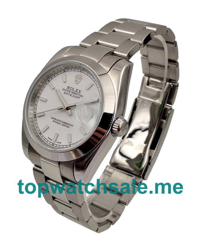 UK 36MM White Dials Rolex Datejust 116200 Replica Watches