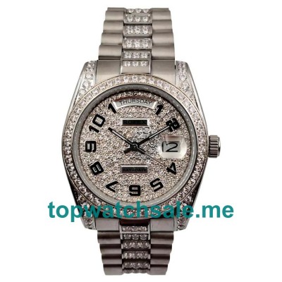 UK 36MM Diamonds Dials Rolex Day-Date 118346 Replica Watches