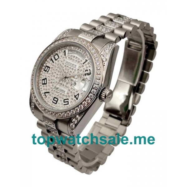 UK 36MM Diamonds Dials Rolex Day-Date 118346 Replica Watches