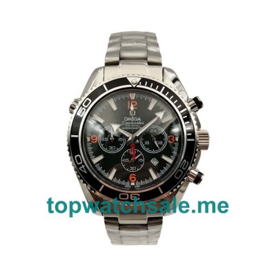 UK 43.5MM Black Dials Omega Seamaster Planet Ocean Chrono 2210.51.00 Replica Watches