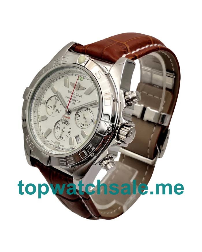 UK 46.5MM White Dials Breitling Chronomat AB0110 Replica Watches