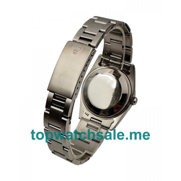 UK 34MM Black Dials Rolex Oyster Perpetual Date 115200 Replica Watches