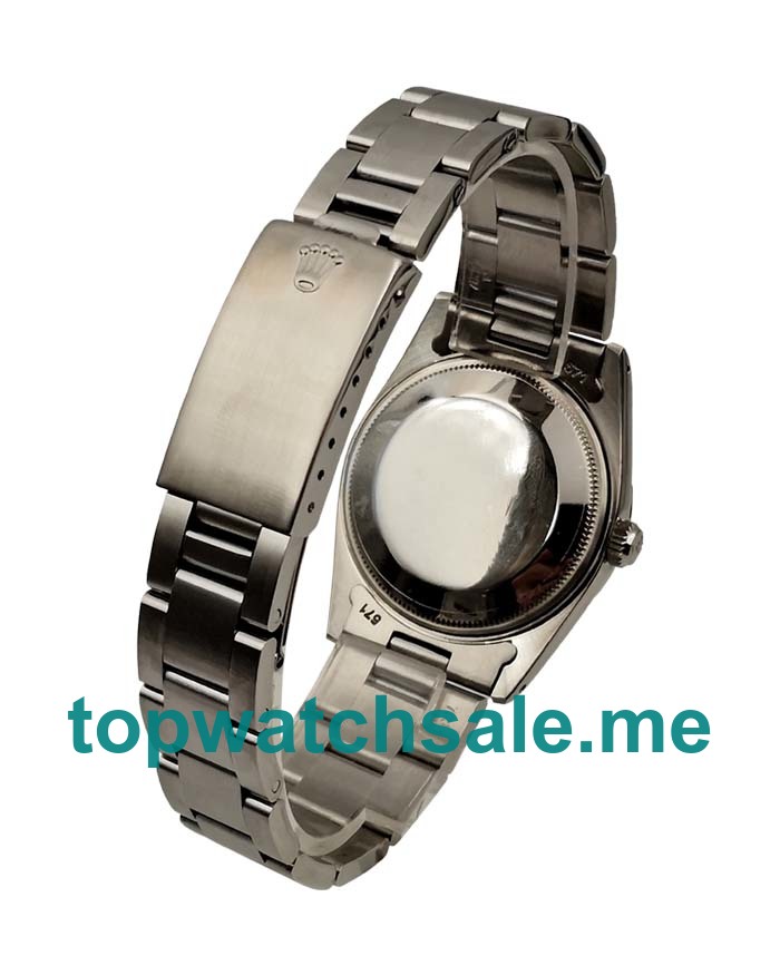 UK 34MM Black Dials Rolex Oyster Perpetual Date 115200 Replica Watches