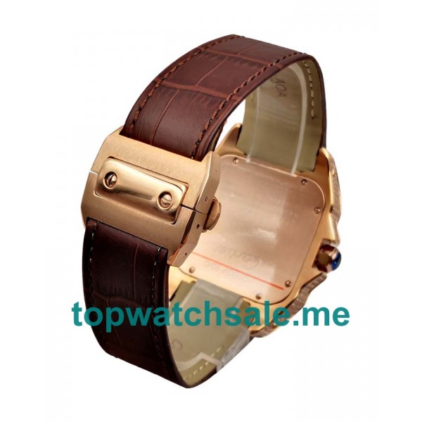 UK Swiss Movement Cartier Santos WM502151 Replica Watches With White Dials For Men