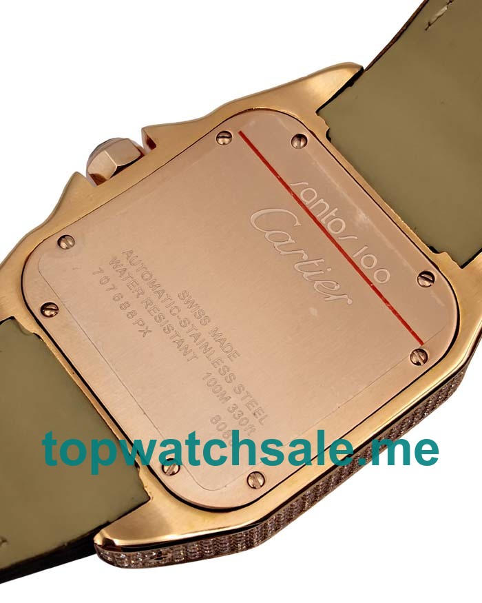 UK Swiss Movement Cartier Santos WM502151 Replica Watches With White Dials For Men